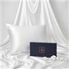Ferò Federa Seta Cuscino 50x80 cm, 100% Naturale Silk di Gelso, 22 Momme Grado 6A, Certificata OEKO-TEX, Federa di Lusso Ipoallergenica per Capelli e Pelle, Perfetta Idea Regalo, Bianco Avorio