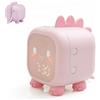 VORRINC Sveglia da Comodino Bambini, Sveglia Dinosauro con Luce Notturna Timer Snooze Temperatura Allenatore Sonno Bambini, Sveglia per Cameretta Bambini Ragazzi Ragazze (rosa)