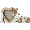 Lahviuu Cornice Portafoto in Legno con Scritta I Love Papa- Cornice Porta Foto da Tavolo Idea Regalo Personalizzata per Festa del Papà, Compleanno o Anniversario