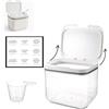 Ruikcoll Contenitore detersivo polvere,Dispenser detersivo lavatrice,4.5L | Include coperchio,dosatore per detersivo ed etichetta,Adatto per farina, detersivo e capsule di detersivo, Bianco trasparente