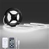 NELUX Striscia LED COB 2 Metri Bianco Freddo, Luci LED Strisce Sottopensile Cucina, Camera e TV Light Strip. Luce Interne Adesive Dimmerabili, 480LED/m, 6500K. Include Telecomando, Trasformatore 24V