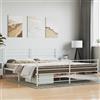 Festnight Letto Ferro Battuto Letto in Ferro Struttura Letto Telaio Letto Matrimoniale Letto Singolo Giroletto con Testiera e Pediera Metallo Bianco 180x200 cm