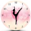 NIUBB Ballerina di danza classica con numeri arabi Decorazione camera da letto per ragazza Orologio da parete rosa principessa Ballerina con orologio da parete in movimento - 30cm
