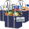 Norggo Borsa Spesa Pieghevole con Base Rigida, Set 3 - Borsa Mare Grande