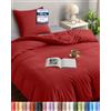 Utopia Bedding Copripiumino Singolo 135x200 cm, Rosso