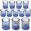 Hejo 12 Pezzi Vasetti per Candeline Blu, Portacandele Vetro, 6,8 x 5,6 cm | Porta Candele da Tavolo Riutilizzabili, Portacandela para Tealights per Matrimoni Compleanni Natale, Centrotavola Decorazioni