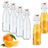 Nuangoo Set da 6 Bottiglie in Vetro da 500ml con Tappo Ermetico,Bottiglie Vetro,Bottiglie Riutilizzabili Bottiglie Vuote per Birra, Olio, Succhi, Soda