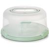 Spesh Porta torta rotonda con maniglia, 10 pollici, contenitore per torte con sartorie, riutilizzabile, diametro 30 x 15 cm (verde chiaro-01)