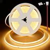 illuburg 24V Striscia LED COB Bianco Caldo 3000K 10m 480LED/m CRI90+ Dimmerabile Autoadesiva Banda Barra Strip Luminosa