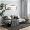 Sufrk Telaio Divano Letto Bianco in Metallo 90x200 cm,Divano Letto Singolo in Metallo Struttura Letti e Basi in Ferro Battuto per Adulti