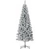 HOMCOM Albero di Natale Slim Artificiale 210 cm, 81x81x210 cm Verde