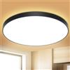 OUILA Plafoniera LED Soffitto 24W, Lampada da Soffitto 3000K 2000LM Plafoniera Bagno IP44 Impermeabile Rotonda Ø28CM Lampadario LED Moderna Luce Soffitto per Cameretta, Cucina, Soggiorno, Balcone