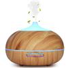WD&CD Diffusore di Aromi 300ML Diffusore di Oli Essenziali Senz'acqua Spegnimento Automatico / 7 Luci Colorate / 3 Impostazione Timer/Silenzioso - Venatura del Legno Chiaro