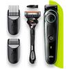 Braun Barba Trimmer 3 BT3341, tagliacapelli per uomo, tagliaerba, viso, capelli, lame affidabili, 39 impostazioni di lunghezza, nero/verde