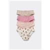 Tezenis 4 Paia Slip Bimba In Cotone Stampato Bambina Avorio