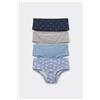 Tezenis 4 Paia Culotte Bimba Cotone Stampato Bambina Blu