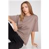 Tezenis T-shirt 100% Cotone Pesantezza Media Over Donna Marrone