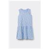 Tezenis Vestito Spalla Larga In Cotone Con Balza Bimba Bambina Azzurro