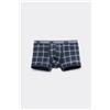 Tezenis Boxer In Cotone Stampato Bordi A Contrasto Con Logo Uomo Blu