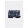 Tezenis Boxer In Cotone Stampato Bordi A Contrasto Con Logo Uomo Blu