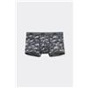 Tezenis Boxer In Cotone Stampato Bordi A Contrasto Con Logo Uomo Grigio