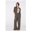 Tezenis Pantaloni Lunghi A Palazzo Tela Suede Touch Donna Verde