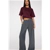 Tezenis Pantaloni Lunghi A Palazzo Tela Suede Touch Donna Grigio
