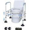 LMLJINTL Supporti di sicurezza per WC | Supporto wc per anziani Regolabile in Altezza 63-74cm con Maniglie Antiscivolo - wc per disabili con Capacità di Carico 150kg