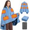 Moteoza Coperta Riscaldante Elettrica 160x90 cm, 16000 mAh, 6 Zone, Azzurro