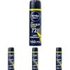 NIVEA MEN Deep Sport Spray 150 ml, Deodorante uomo arricchito con Carbone Attivo per 72h di protezione, Deodorante spray antitraspirante per l'attività sportiva (Confezione da 4)