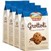 Generico 4X Divella Grottoli Biscotti con Gocce di Cioccolato - Frollini Friabili da Colazione, 400g