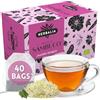 HERBALIA - Tisana ai Fiori di Sambuco in Bustine | Confezione di Infuso al Sambuco da 40 Bustine Senza Punti Metallici, 52 gr. di Sambuco per Infusi e Tisane