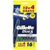 Gillette Blue3 Smooth Rasoi usa e getta per uomo, a tre lame, 12+4 gratis (Totale 16 pz)