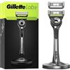 Gillette Labs Rasoio Uomo Con Barra Esfoliante, Manico Argento Riutilizzabile E 5 Cartucce Di Ricambio GilletteLabs Ha 5 Migliori Lame Di Marca, Rasatura Viso Confortevole