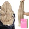 YoungSee Extension Capelli Veri Clip Biondo Cenere 30 cm 7pcs 80g Extension Capelli Veri Clip Mesciati Biondo Extensions Clips Capelli Umani Lisci Extensions Human Hair Clips 12 Pollice #18/613