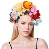 ericotry Corona di fiori di rose messicane per capelli, cerchietto per capelli, fascia per capelli per feste, fascia per capelli per costumi, copricapo floreale, accessori per capelli per Halloween e cosplay