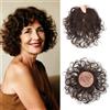 EREE HAIR Topper per capelli veri ricci in seta da 3,5x3,5 per donne con capelli radi, clip corta da 6 per cuoio capelluto realistico, pezzi superiori per uso quotidiano (marrone scuro)