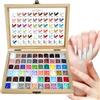 Generico Set gel unghie solido 60 colori, no-wipe altamente pigmentato pat paint | Formula densa, altamente pigmentata. 1 passata copre nude, gradient e blush. No-wipe, soak-off. Mini palette compatta borsa.