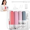 Quorumsg 16 Pezzi Bottiglie da Viaggio in Silicone, Contenitori da Viaggio | Prova Perdite Kit Viaggios Liquidi, Riutilizzabili Flaconi da Viaggios per Shampoo Crema Bagnoschiuma e Altri liquidi
