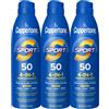 Coppertone SPF 50 SPF - Spray parasole per corpo, impermeabile, protezione solare di massa, 156 g, confezione da 3 pezzi