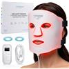 Nourished Bodynskin Maschera LED per il Viso a 7 Colori con Infrarossi Vicini - Terapia della Luce Blu, Rossa per il Viso - 456 LED - Strumento per la Cura della Pelle contro le Rughe, Anti-Età