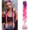 Benehair Ombre Jumbo - Extension per trecce di capelli sintetici per capelli intrecciati, per donna, ragazza, lilla, rosa/rosa, 60 cm