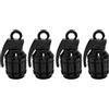 cyclingcolors 4x Cappucci delle valvole cappuccio tappi valvola forma di granata in alluminio Schrader per pneumatici bici moto auto auto quad monopattino, nero