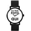 Toff London Regali fotografici personalizzati per donne, display analogico, orologio con movimento al quarzo giapponese con cinturino in rete, orologio inciso su misura