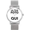 Toff London Regali fotografici personalizzati per donne, display analogico, orologio con movimento al quarzo giapponese con cinturino in rete, orologio inciso su misura
