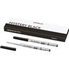 Montblanc 128211 - Refill per penna a sfera medi, Nero (Mistery Black), Confezione da 2