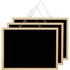 GOYADA Set di 3 Lavagna a gesso nero con cornice in legno, 40 x 30 cm, Lavagna nera per cucina, menu, scuola, bar, decorazione