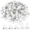 FSSTUD 100 clip per raccoglitori in metallo bianco, piccole clip pieghevoli per raccoglitori, in acciaio a molla, per documenti, forniture per ufficio, morsetti per carta per affari, 19 mm