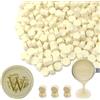 Ioggtser 500 PCS Perline di Ceralacca Ottagonali per Timbro e Sigilli di Inviti di Festa (Milk White)