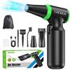 LUCKEA Aria Compressa Elettrico a 3 Velocità con luce LED, 130.000 Giri/Min Aria Compressa Spray con Batteria da 6000 mAh, Potente Kit Pulizia PC, Divano, Tastiera, Auto